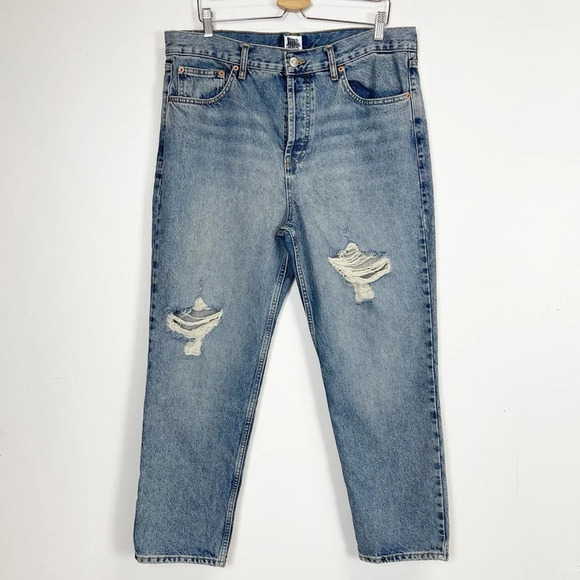 Urban Outfitters BDG Dad Jeans Womens 36 Distressed 32 in inseam Cotton - Picture 1 of 14